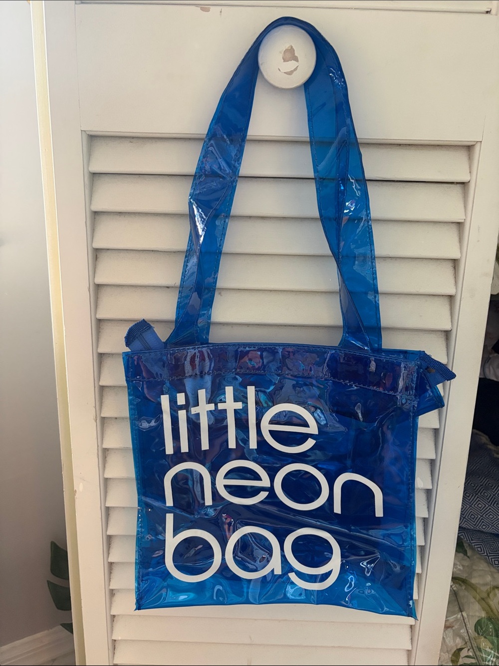 Bloomingdale’s Little Neon Bag Clear Blue Jelly Tote Bag